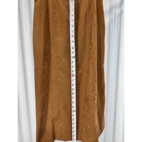 L.L. Bean Maxi A-Line Skirt Suede Western Coastal Rodeo Sz 6 P Made In Hong Kong - Picture 2 of 4